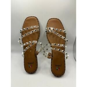 Clear Strappy Sandals w/Studs